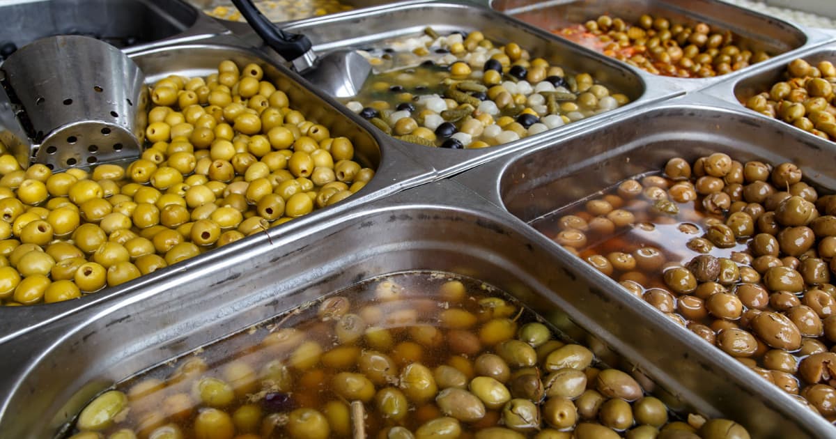 Brine curing olives
