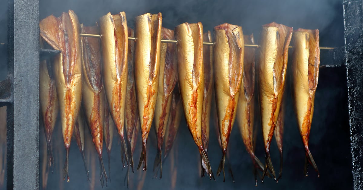 Smoking fish for preservation